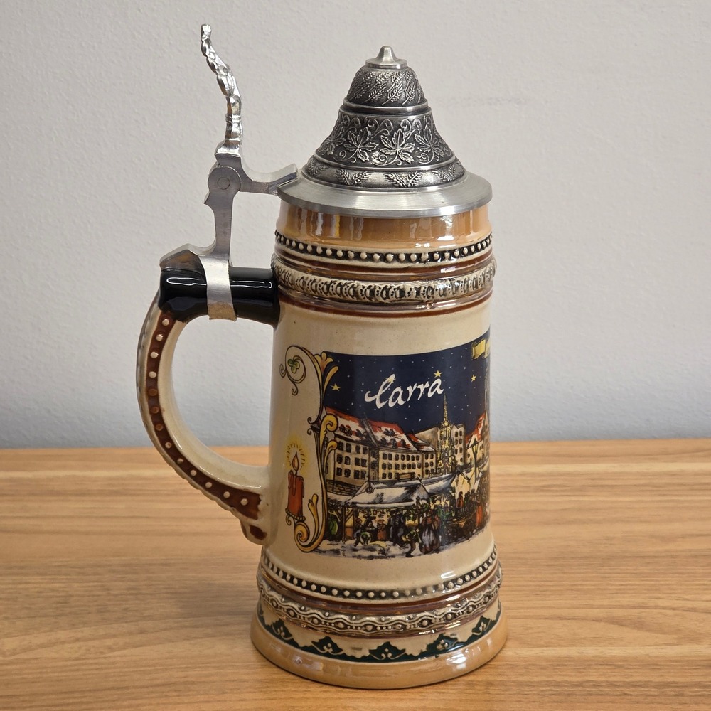 Nurnberger Christkindlesmarkt‎ B.u.G. Kranich German Beer Stein Bavaria With Lid